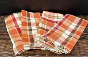 Set 4 Dinner Napkins Rust/ Orange Fall Cotton - Picture 1 of 1