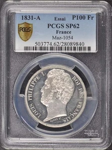 1831-A France Essai 100F Maz-1054 PCGS SP62 - Picture 1 of 2