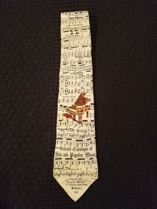 Baby Grand Piano Tie 100% Silk Necktie From Museum Artifacts. - Picture 1 of 1