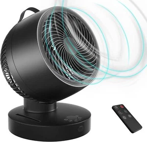 6 Speeds 4 Wind Air Circulator Table Fan Indoor Fan with Remote for Whole Room - Picture 1 of 5