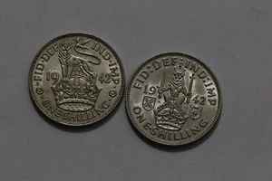 🧠🇬🇧 UK GB SHILLING 1942 ENGLISH + SCOTTISH SILVER HIGH GRADE B67 #11 ZV12 - Picture 1 of 2