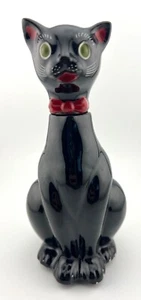 Decanter gatto nero Shafford antropomorfo vintage ceramica rosso fiocco cravatta cucina - Foto 1 di 8