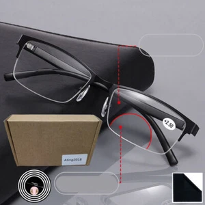 Men Metal Reading Glasses Half Far And Near Dual-use 1.0 1.5 2.0 2.5 3.0 3.5 4.0 - Picture 1 of 15