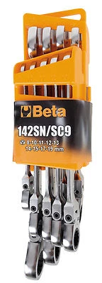 Beta serie set 9 pz Chiavi combinate 8-19mm cricchetto snodata Mod. 142SN/SC9 - Immagine 1 di 3