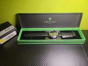 New CROTON Automatic Dial Reliance Watch Silver/Black/Navy MSRP $325.00 - Picture 1 of 4