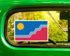 2 SIOUX FALLS CITY FLAG DECALs Sticker South Dakota Bogo For Car Window Bumper - Picture 1 of 1