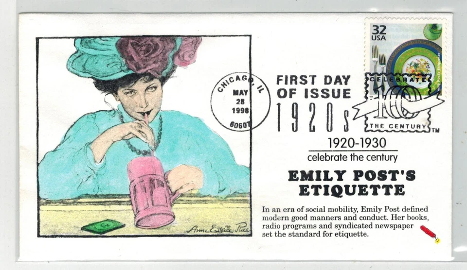 DYNAMITE HANDPAINTED TINTED CELEBRATE 1920s EMILY POST'S SOCIAL ETIQUETTE - Image 1 of 1
