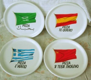 PIATTI PIZZA TI AMO. VINTAGE STANDA ANNI 80 DA COLLEZIONE. - Foto 1 di 1