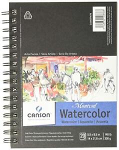 Canson Artist Series Watercolor Paper Wirebound Pad 5.5x8.5 inches 20 Sheets ...
