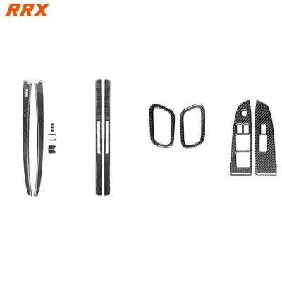 Kits de molduras de puerta interior de fibra de carbono real de 19 piezas para Infiniti G37 cupé 2010-2013 Foto 1 de 4