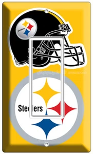 PITTSBURGH STEELERS FOOTBALL TEAM LOGO SINGLE GFCI LIGHT SWITCH WALL PLATE DECOR - Picture 1 of 1