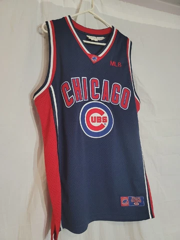 Very Rare Vintage Chicago Cubs Lee Sport Basketball Jersey Mens Size L Sewn MLB Cover