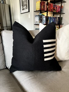 Coterie Brooklyn Kittery Black Pillow Covers - 24"x24" - Picture 1 of 8