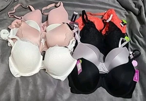 Ambrielle 36D Bras lot of 8 lightly lined mauve & Maidenform white strapless - Picture 1 of 23