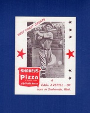 #4 EARL AVERILL, Indians HOF | 1975 Shakeys Pizza WEST COAST GREATS EX~B