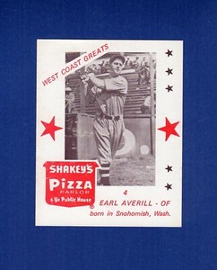 #4 EARL AVERILL, Indians HOF | 1975 Shakeys Pizza WEST COAST GREATS EX~B