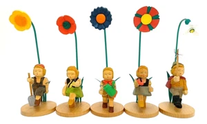 Niños con flores talladas a mano - Schumann Erzgebirge - rara rareza - Imagen 1 de 2