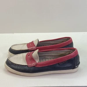 Cole Haan Penny Loafer Grand OS Color Block Pink White Navy Blue Women’s Size 6 - Picture 1 of 12