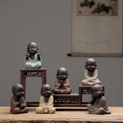1pc Creative Monk House Decoration Tea Table Yixing Zisha Tea Pet Mini Tea Play - Image 1 of 4