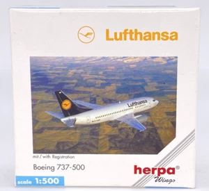 Herpa Wings 515924 - Lufthansa Boeing 737-500 - 1:500 Scale Diecast Model NOB - Picture 1 of 9