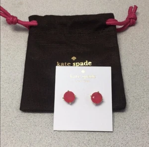 Pendientes redondos Kate Spade Vivi rosa goma nuevos con etiqueta - Imagen 1 de 2