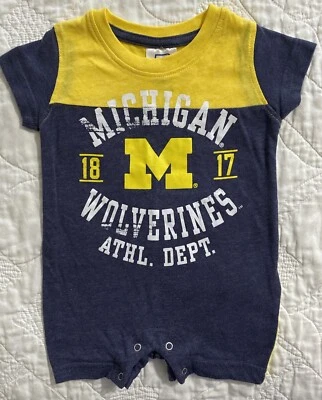 Infant Michigan Wolverines Romper, 0/3 Months - Image 1 of 3