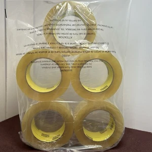 3M Scotch 372 Packing Tape Clear 5 Pack Extra Long Rolls 109.36 yd x 1.880" W - Picture 1 of 8