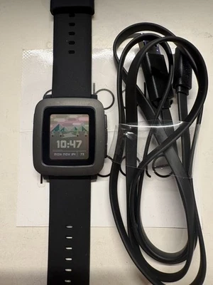 Reloj inteligente Pebble Time (negro) EXCELENTE ESTADO  - Imagen 1 de 4
