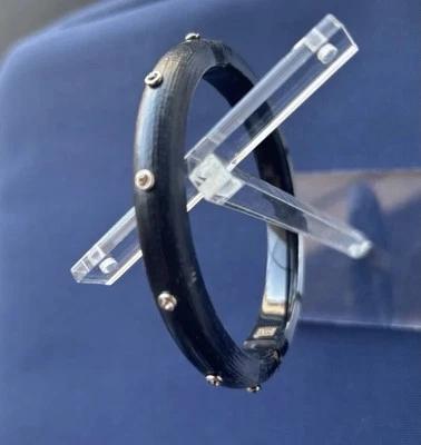 Alexis Bittar ~ Brazalete Brazalete con Bisagras Lucita y Estrás ~ Negro y Transparente Foto 1 de 4