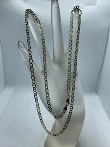 ELEGANT Solid 14K Yellow Gold Diamond Cut ANCHOR MARINER Chain Necklace 10.3gr. - Picture 1 of 17