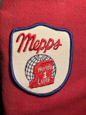 Mepps Fishing Patch  Lure Advertising 3” X 3 1/2”  Worlds #1 Lure Vintage - Image 1 of 2