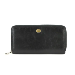 GUCCI Cartera Larga Enclavada G Cremallera Alrededor Cuero Negro 575988 90225499 - Imagen 1 de 10