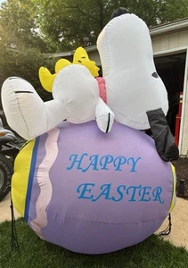 Huevo de Pascua inflable Gemmy Peanuts Snoopy & Woodstock 2005 raro 6 yardas - Imagen 1 de 13