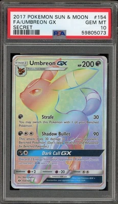 Pokemon Umbreon GX Sun & Moon Secret Rare Full Art #154 PSA 10 Gem Mint - Image 1 of 2