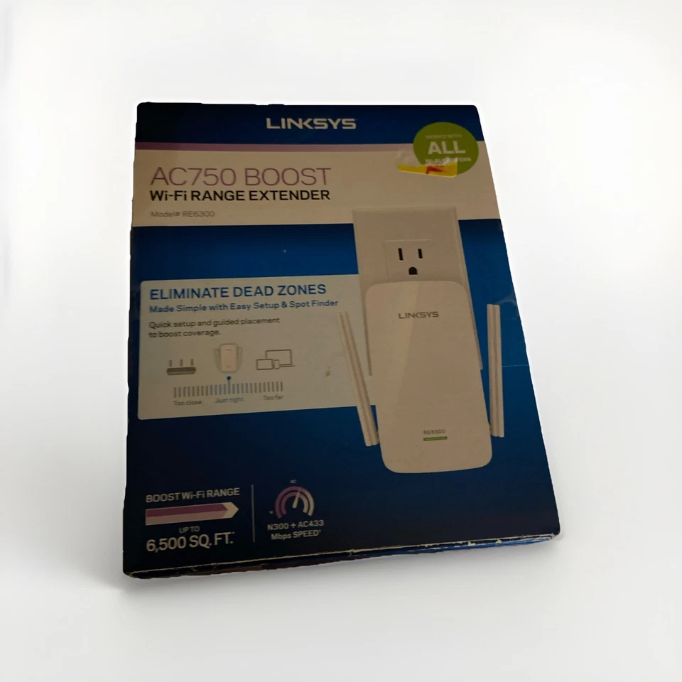 Linksys AC750  Dual-Band Wi-Fi Range Extender / Wi-Fi Booster - Image 1 of 2