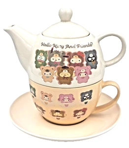 Hello Kitty & Friends Ceramic Teapot Cup Set Sanrio Latte Bears Gift NIB 2024 - Picture 1 of 10