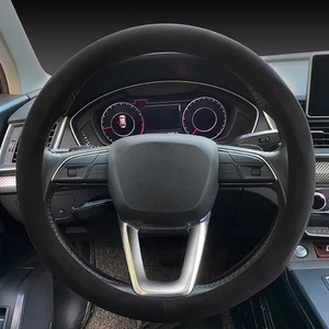 Suede Steering Wheel Cover - Non-Slip Leather, Fits 15-inch Universal Car Int... - Picture 1 of 7