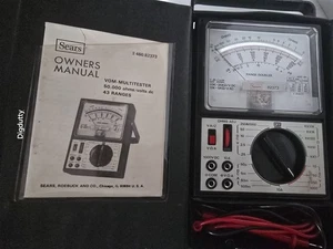 Vintage Sears 82373 Multi-Meter Tester w/ Case - TESTED & WORKING - Picture 1 of 12