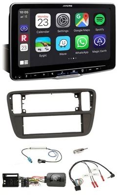 Alpine Bluetooth Lenkrad USB DAB Autoradio für VW Up AA AAN 11-16 schwarz - Bild 1 von 4