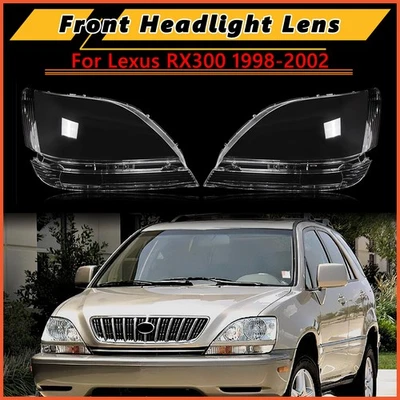 For Lexus RX300 1998-02 Pair Clear Front Headlight Lens Cover Replace Left Right - Image 1 of 4