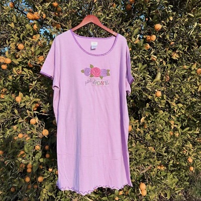 Vintage Y2K Secret Treasures Purple Striped Sleep Shirt Plus Size 2X/3X - Image 1 of 4