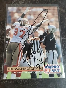 RARE 1992 PRO Set Ted Washington Autographed Auto Signed Card 49ers - Picture 1 of 3
