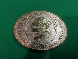 North American Hunting Club Life Member Oval Silver T Gold T Trim Belt BuckleNIB - Picture 1 of 5