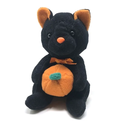 DAN DEE КОЛЛЕКЦИОННЫЙ ВЫБОР BEAN СУМКА ХЭЛЛОУИН ЧЕРНЫЙ КОТ С ТЫКВОЙ ПЛЮШЕВОЕ ЖИВОТНОЕ - Изображение 1 из 4