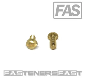 (100) 10-32x1/2 Brass Slotted Round Head Machine Screws #10-32 - Solid Brass - Picture 1 of 6