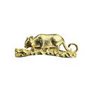 Vintage Rat Animal Goldtone Brooch Pin