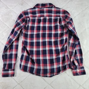 Wrangler Flannel Red White and Blue Pattern Medium - Picture 1 of 4