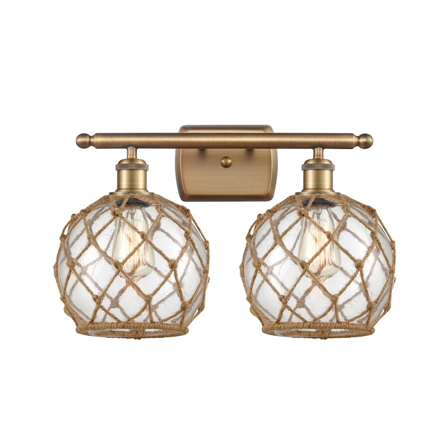 INNOVATIONS LIGHTING Innovations 2W 122-8RB Farm Rope 2-Lt Bath, BBR/CLR/Brown - 516-2W-BB-G122-8RB