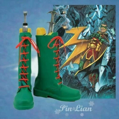 Batman Damian Wayne Robin Zapatos Botas Anime Superhéroe Juegos con disfraces Disfraz Halloween Foto 1 de 3
