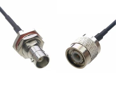 BNC Female Bulkhead to TNC Male RF 0.5~15FT Cable For Ham Radio GPS Antenna WIFI - Image 1 of 3